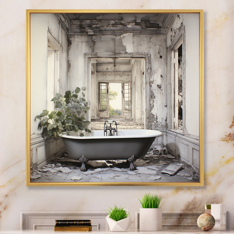 Bath Bath of Tranquility VI sur impression sur toile, H 16 po x l 16 po x P 1 po, Cadre flottant doré
