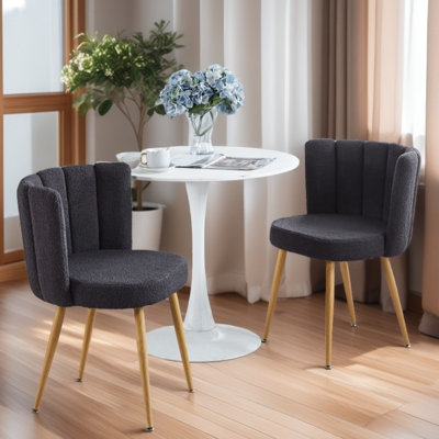 Anicuta 23.62'' Wide Modern Wood Chair, Living Room Fur Chair, Single Metal Chair