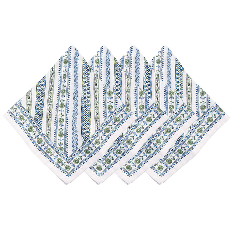Seville Stripe Napkin, Green