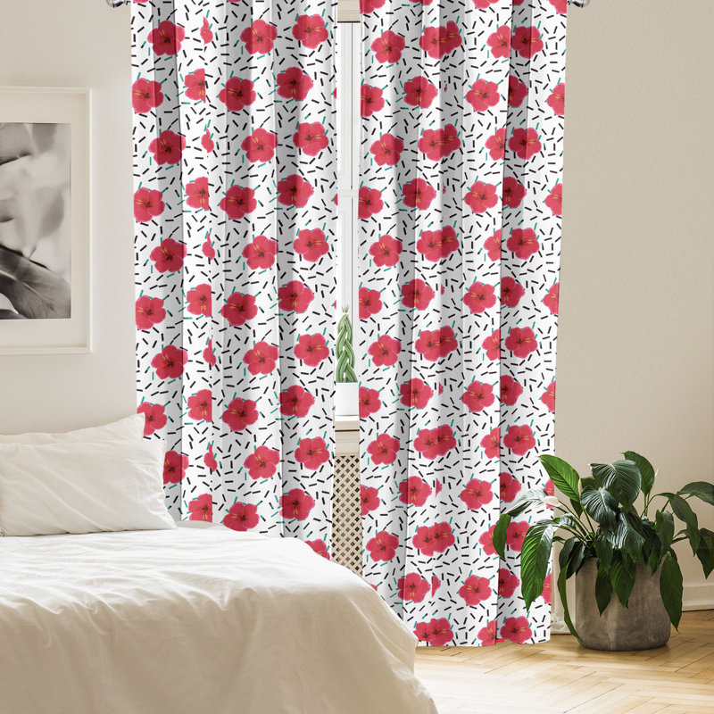 Rideaux 4 panneaux East Urban Home Hibiscus, L 56 po x L 63 po