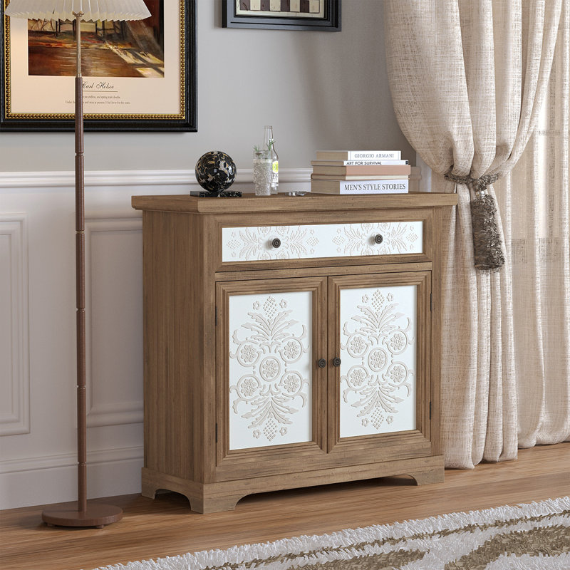 Buffet décoratif, buffet en bois avec tiroir et portes doubles