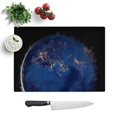 Glass Earth View in Abstract Chopping Board