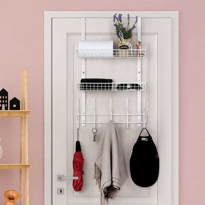 Taub Metal Wall Organizer with Wall Baskets, White