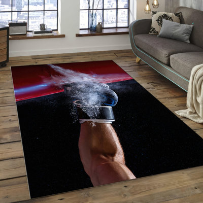 Non-Woven Soft Type Printed Rug with Vibrant Floral Design for Home and Office Use