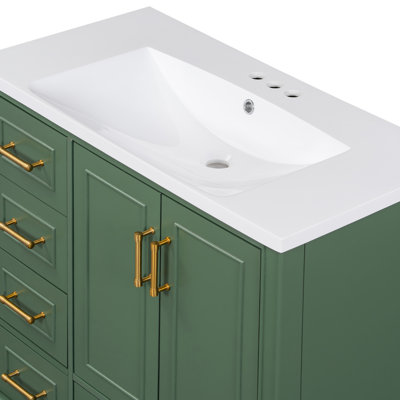 OSEAYA 18'' Resin Rectangular Bathroom Sink with Overflow