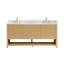 Ensemble de meuble-lavabo double 72 po en chêne blanc avec grain de bois blanc Arnoltice-74162385