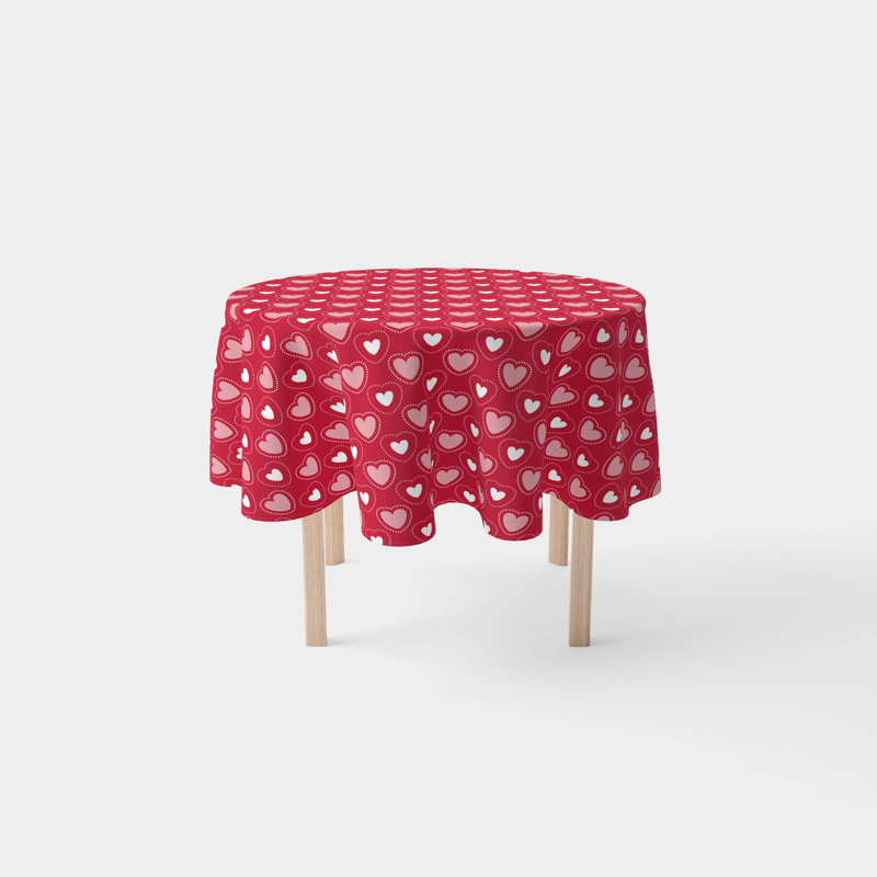Sirois Hearts in Stitches Round Tablecloth, 90" x 90"
