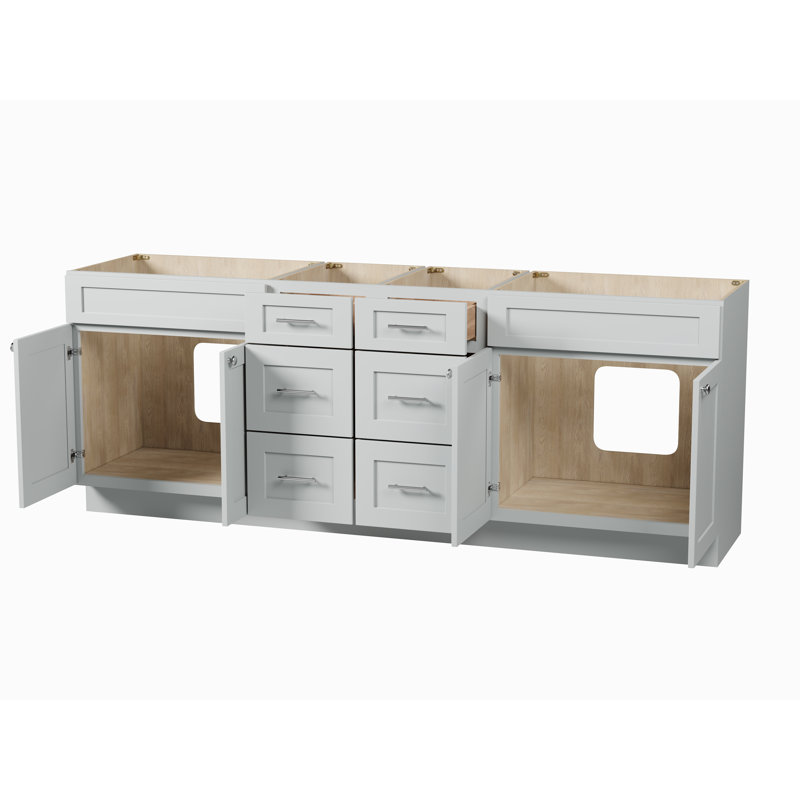 Disar 90 Double Bathroom Vanity Base Only, Gray