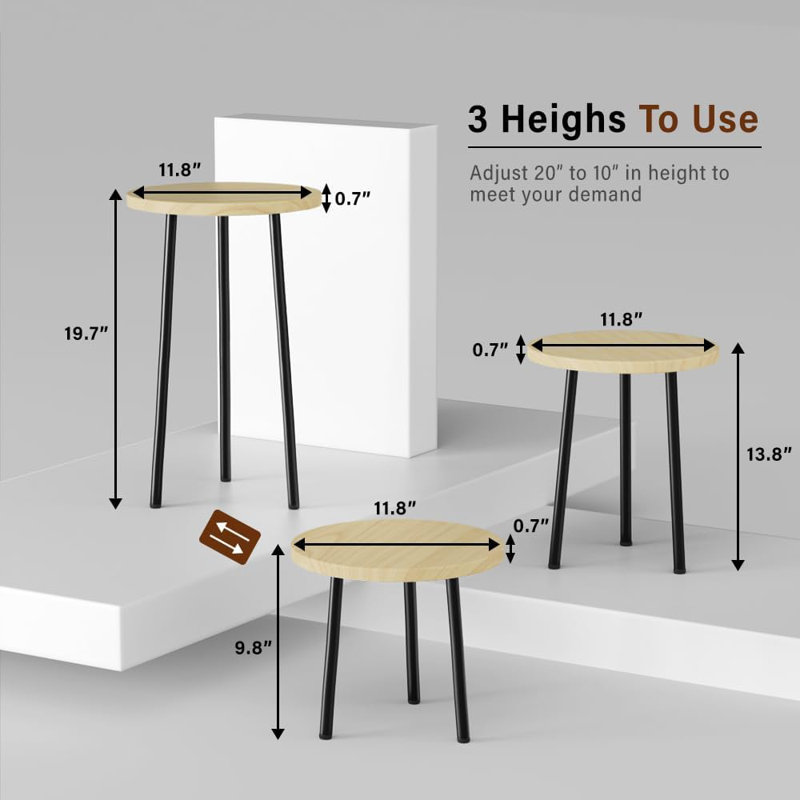 Petit support de table rond pour plantes d'intérieur, support pour plantes d'extérieur pour bureau de salon de patio