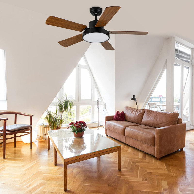 Kynadie 44'' Ceiling Fan with LED Lights, 23" Wide