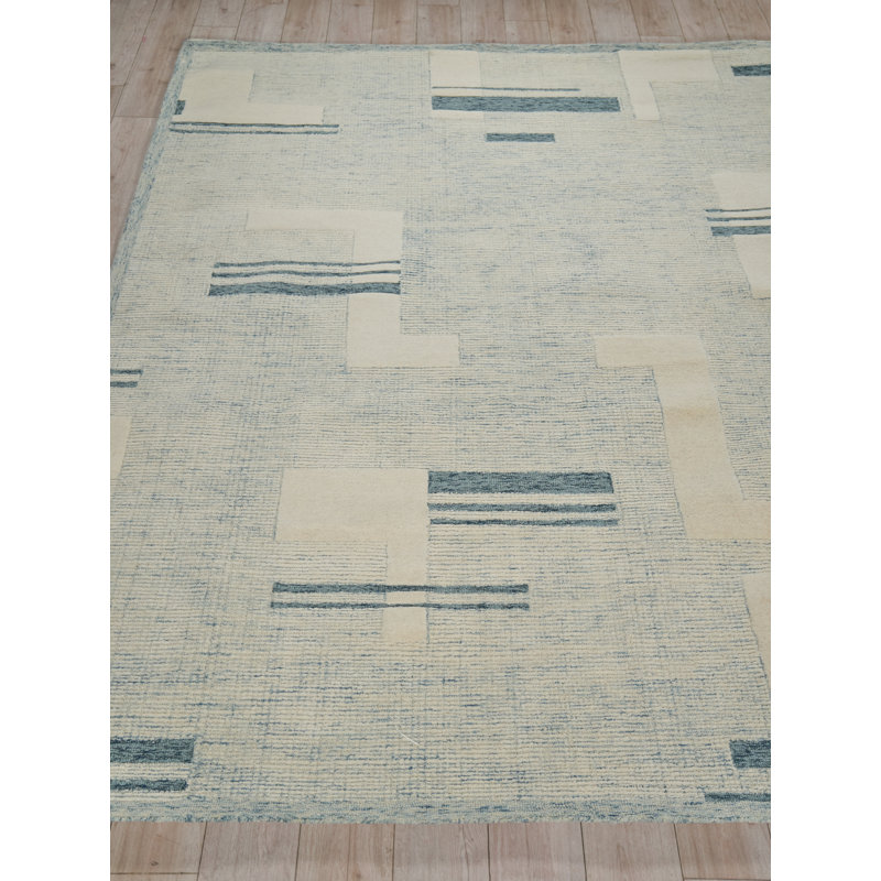 Nicada hand-tufted New Zealand Wool Blue/Ivory Area Rug, 10'X14'