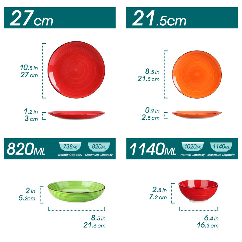 Dinnerware , Red/Orange
