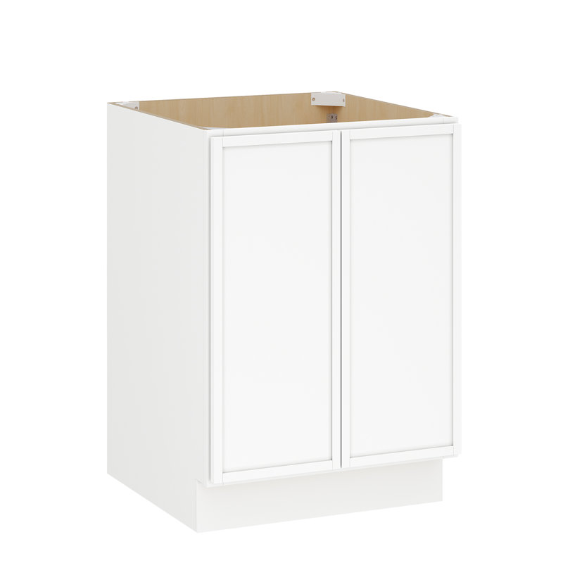 Armoire de base modulaire moderne en bouleau blanc avec structure étroite et quincaillerie à fermeture en douceur, disposition flexible pour les cuisines et espaces polyvalents