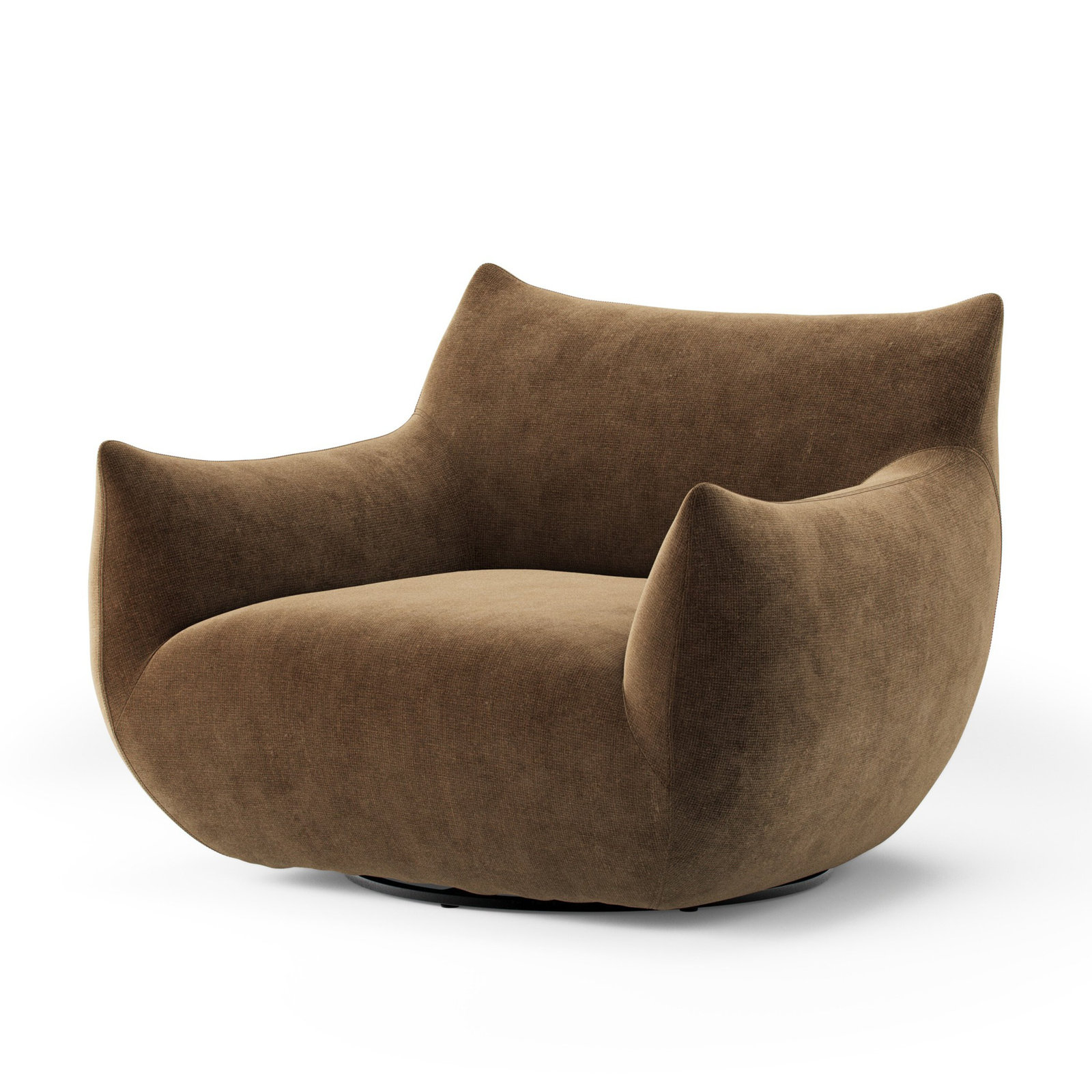 Nowthen Swivel Club Chair, Altair Mushroom Polyester