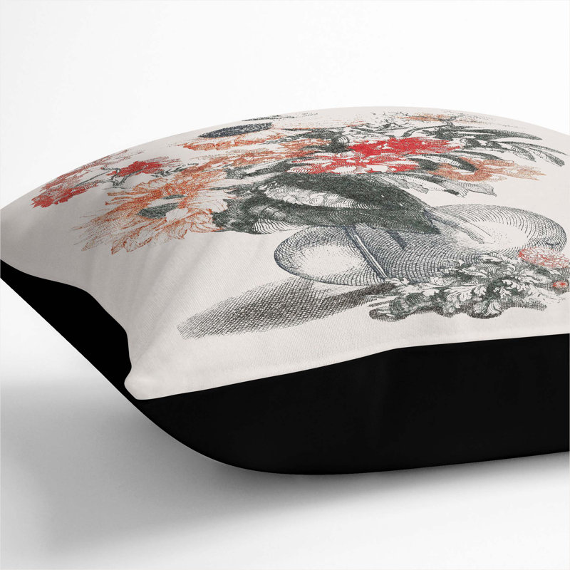 Square Throw Cushion, Black, 55cm H x 55cm W x 20cm D