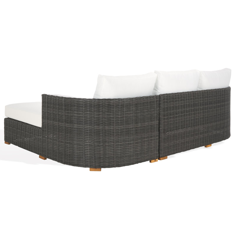Anguilla Wicker Outdoor Chaise Sectional, Dark Gray