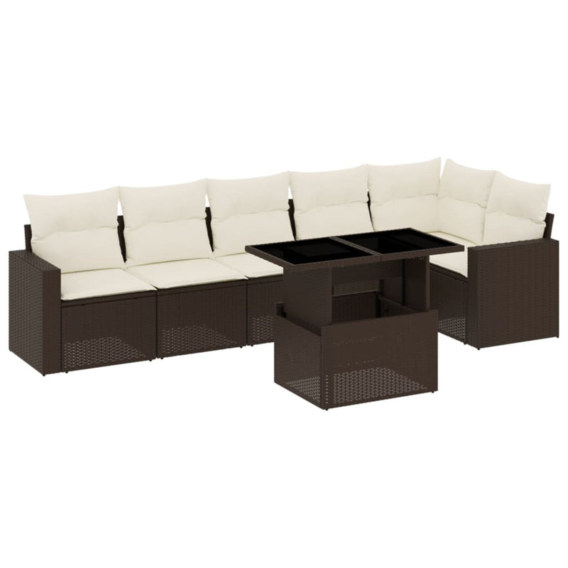 Vidaxl Garden Sofa Set Brown, Cream White