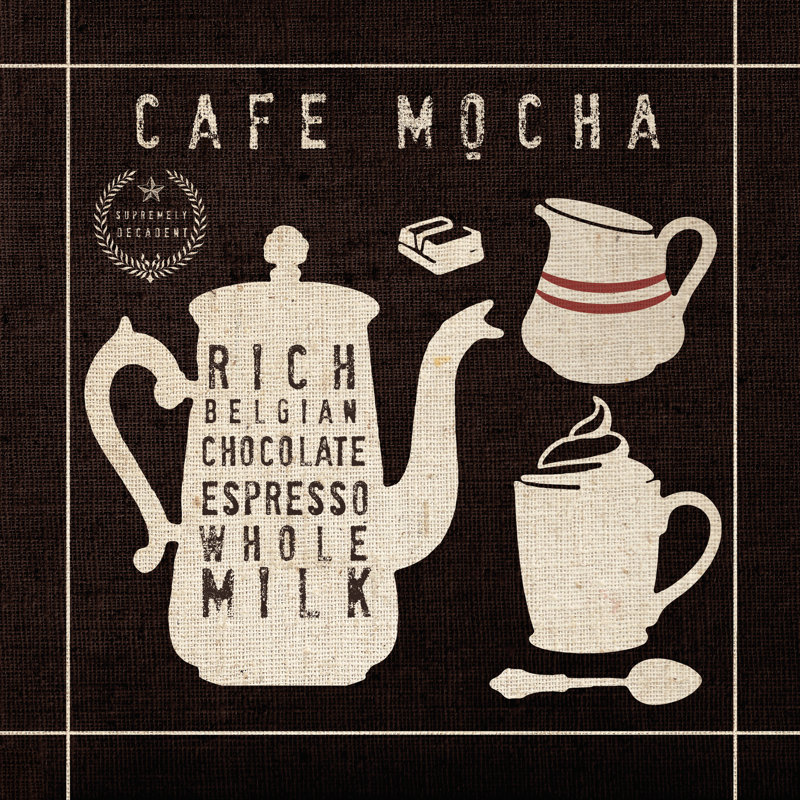 Mocha On Linen Black by Studio Mousseau - Wrapped Canvas Print, 30cm H x 30cm W x 3.8cm D