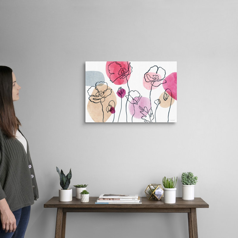 «Think Pink 01» par Lisa Audit - reproduction d'art, Toile tendue, H 16 po x l 24 po x P 1,25 po