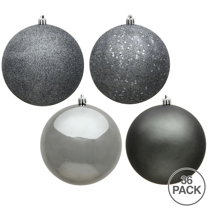 Holiday Décor Ball Ornament, 1'' H X 1'' W X 1'' D, Seafoam, Set Of 36