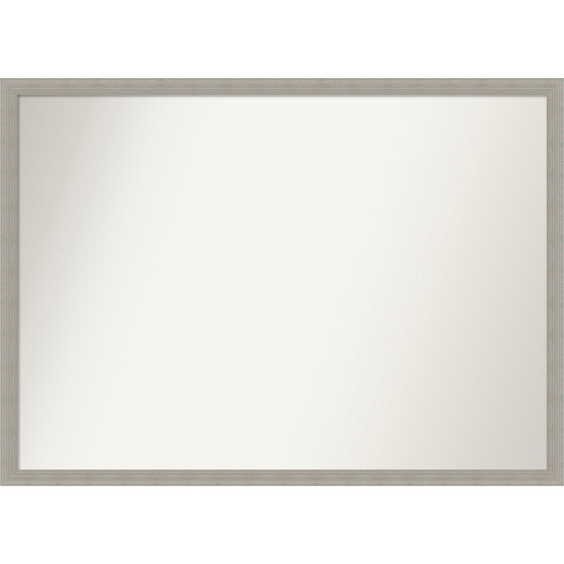 Jisu Solid Wood Wall Mirror, Gray, Rectangle, 29" x 40"
