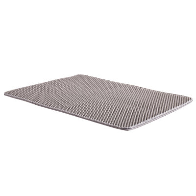 Double Layer Cat Litter Trapping Mat 30 X 24 In, Non-Slip, Waterproof, Ideal For Senior Cats, Gray Indoor