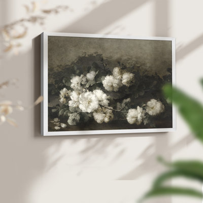Motif floral rétro - impression encadrée