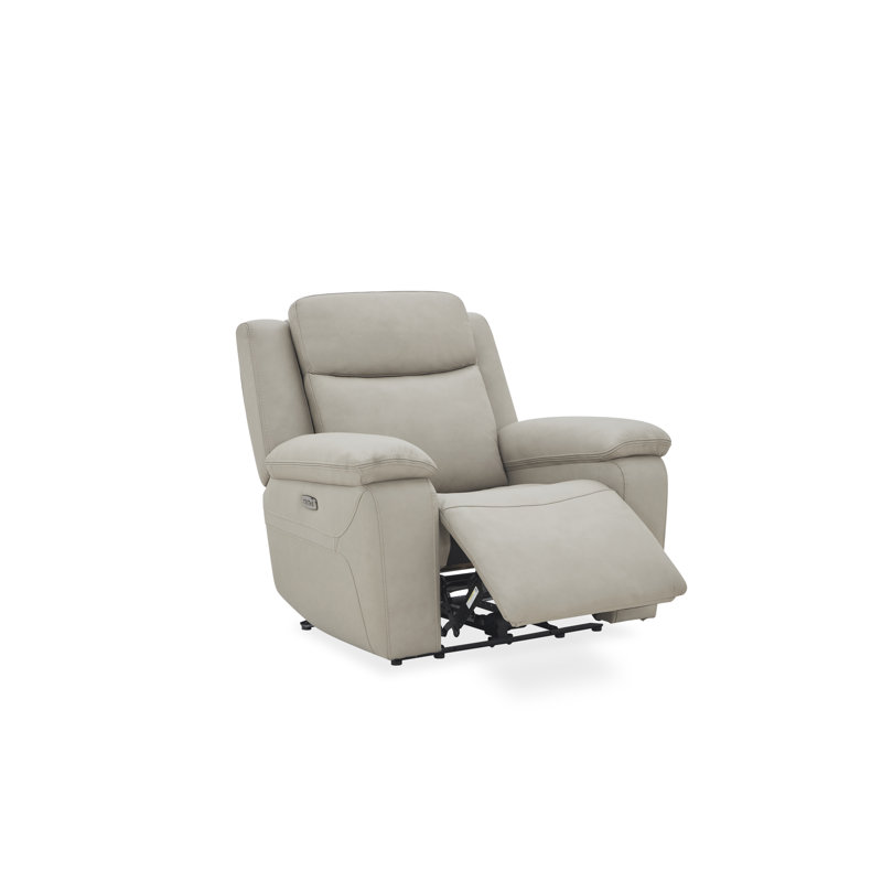 Fauteuil inclinable électrique double Charles en cuir fumé
