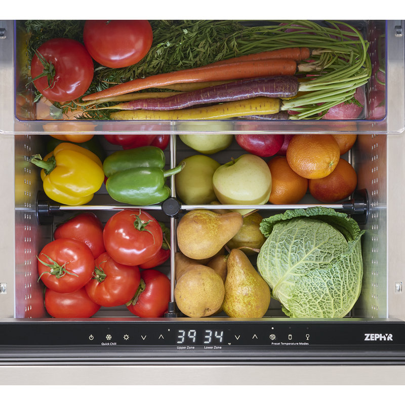 Zephyr Presrv 24 In. 5.1 cu. ft. Dual Zone Outdoor Refrigerator Drawers