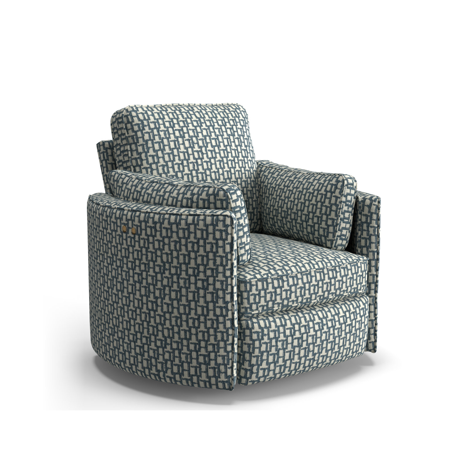 Vedika 41" Swivel Recliner, Sinatra Chambray Performance, Power