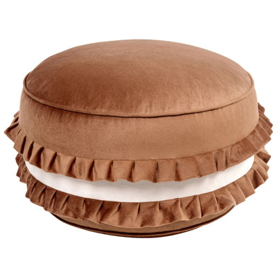 50cm Wide Velvet Round Solid Colour Pouffe Ottoman