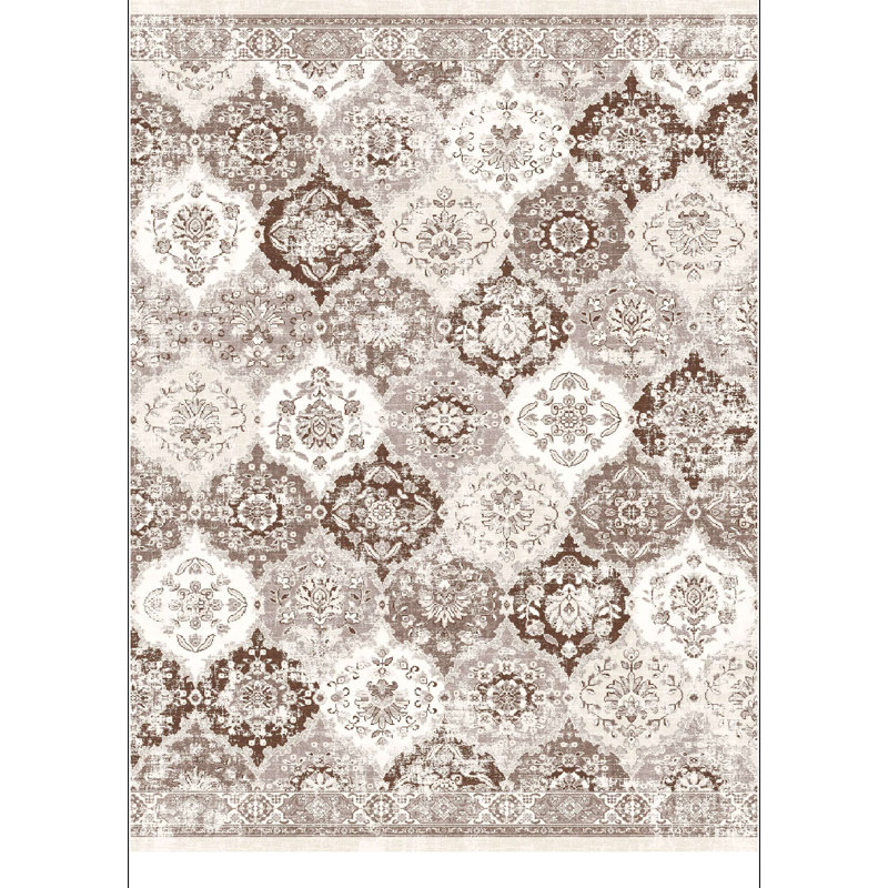 Tapis brun clair ultra-mince Alfa, Rectangle 4 pi 11 po x 7 pi 6 po