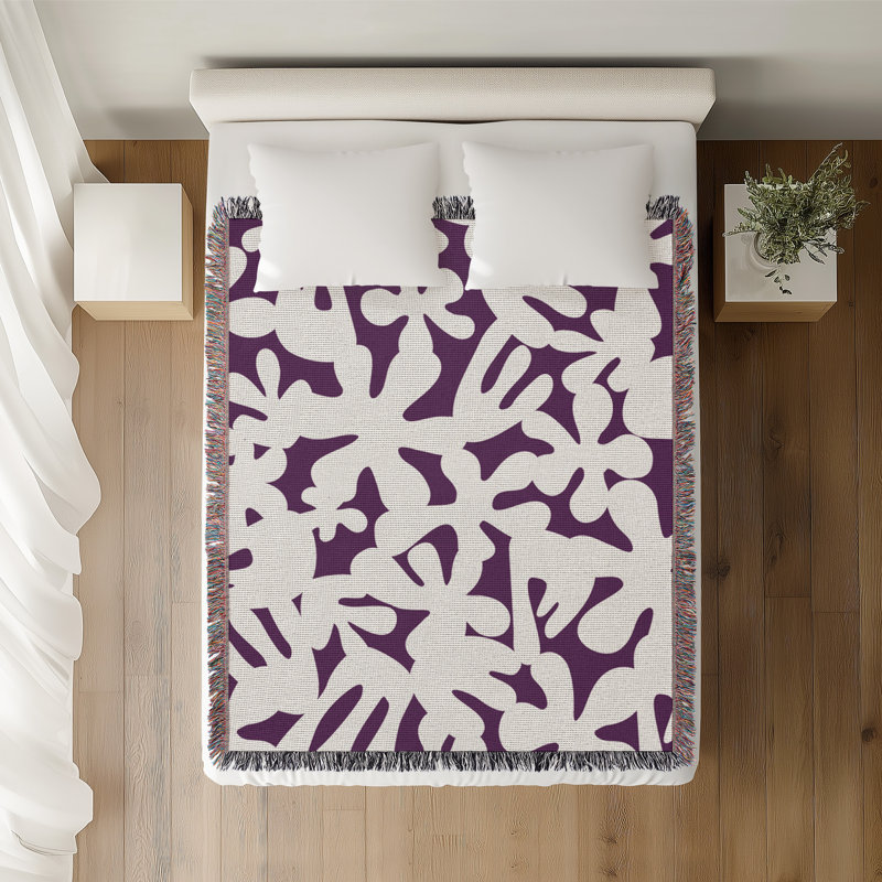 Jeté en coton Sheri, 60 po x 80 po, Mauve