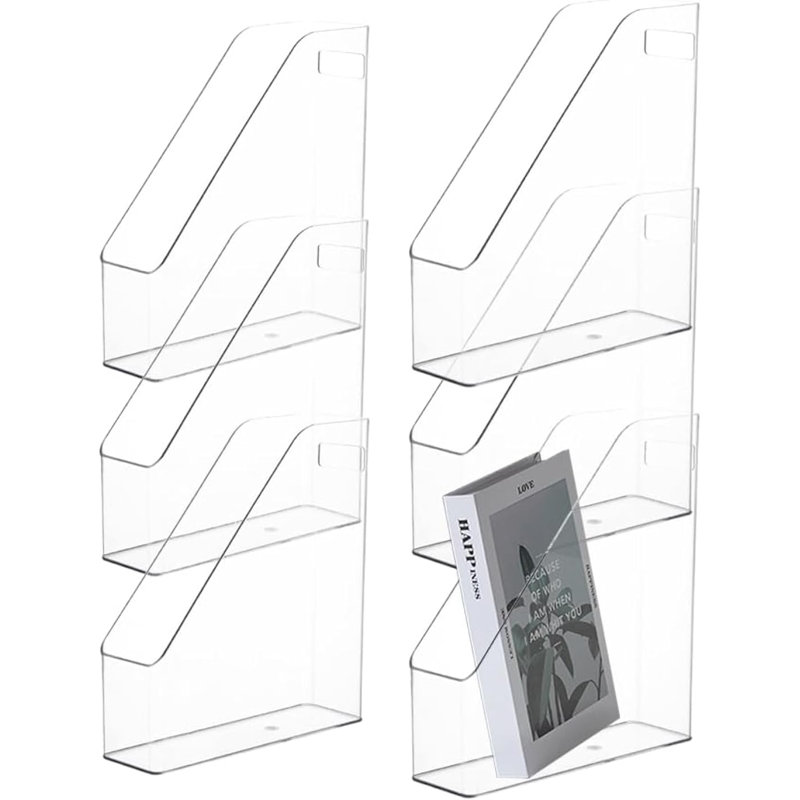 Ensemble de 6 porte-revues en acrylique transparent