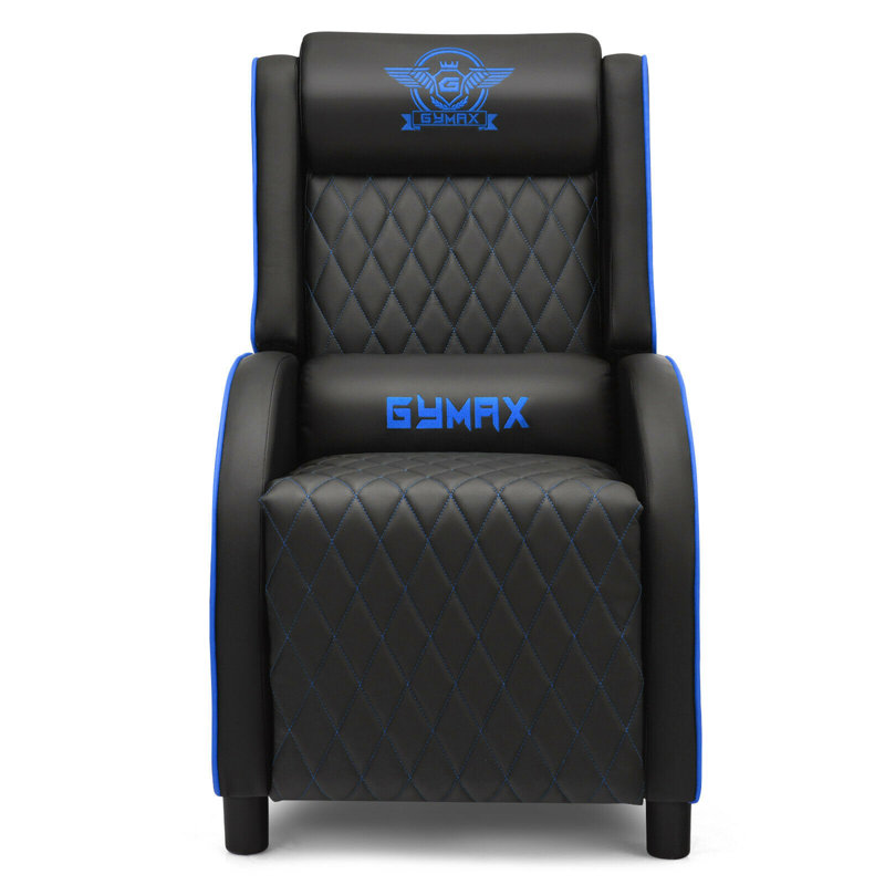 Faux Leather Massage Chair, Blue Faux Leather