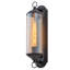 Applique murale d'extérieur noir mat avec verre nervuré cognac, lampe murale d'extérieur H 19,7 po, étanche IP44 et homologué UL