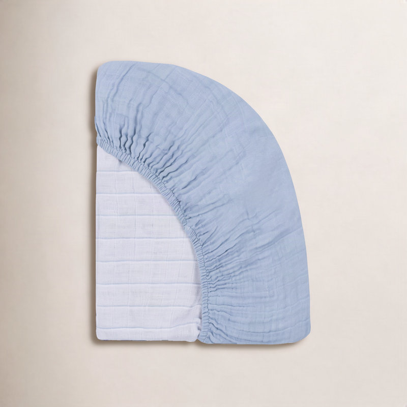 Dewdrop Muslin Mini Crib Sheet