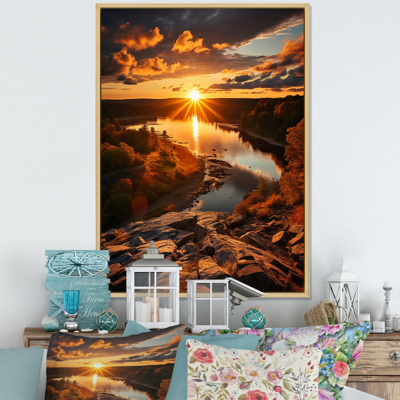 «Balzarotti Yellow Black Minnesota Landscape», reproduction sur toile, H 20 po x l 12 po x P 1 po, Cadre naturel flottant