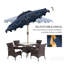 Dark Blue 9' Patio Umbrella - With Frame For Garden, Deck, Pool Stable Base