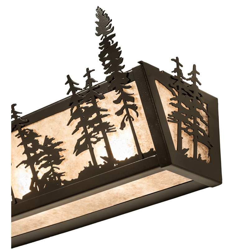 Tall Pines - Light Vanity Light, 7" H x 30" W x 6" D, Silver, Dark Roast