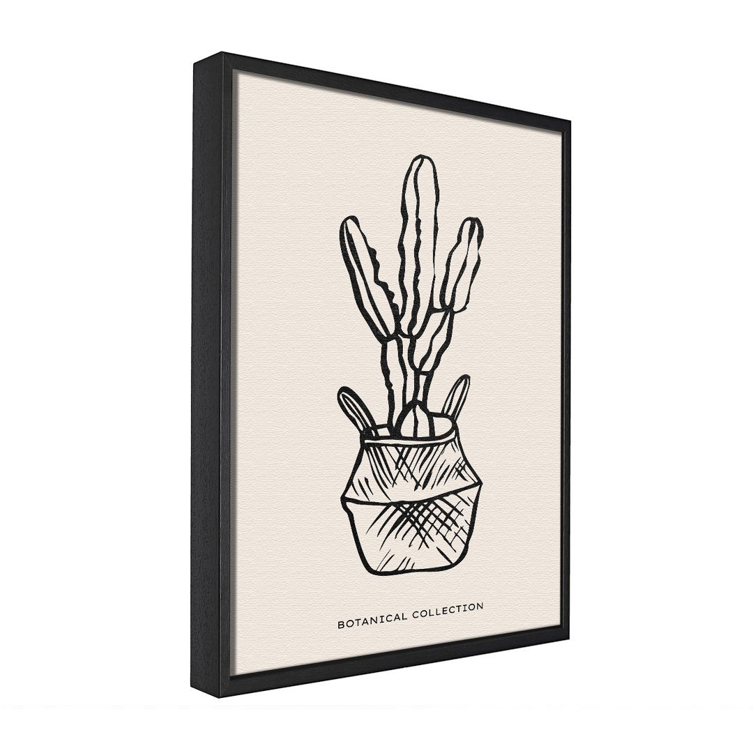 Algertha Cactus in a Pot - Einzelner Bilderrahmen Kunstdrucke auf Leinwand