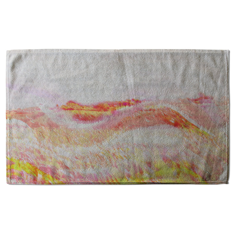 Waffle Texture Tea Towel Kitchen Towel, Light Orange