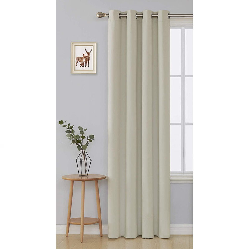 Biannca Blackout Curtain Single Panel, Light Pink, 140 W x 175 D cm
