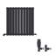 iBathUK Princia Horizontal Double Oval Panel Radiator Angled Valve-624311153-624311154
