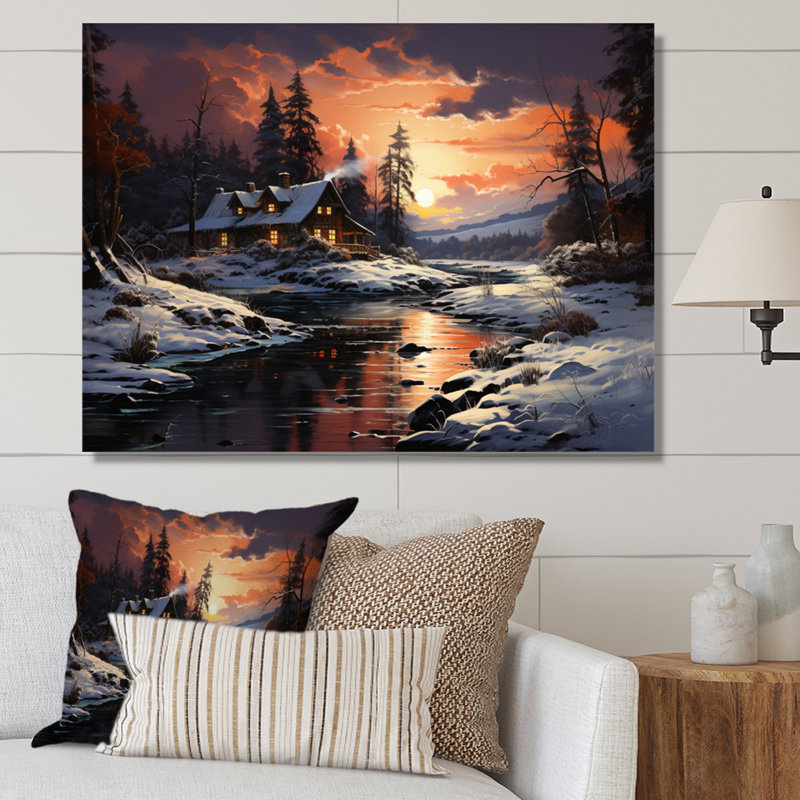Winter Glow II - paysages, impressions sur toile, 34" H x 44" W, Toile tendue