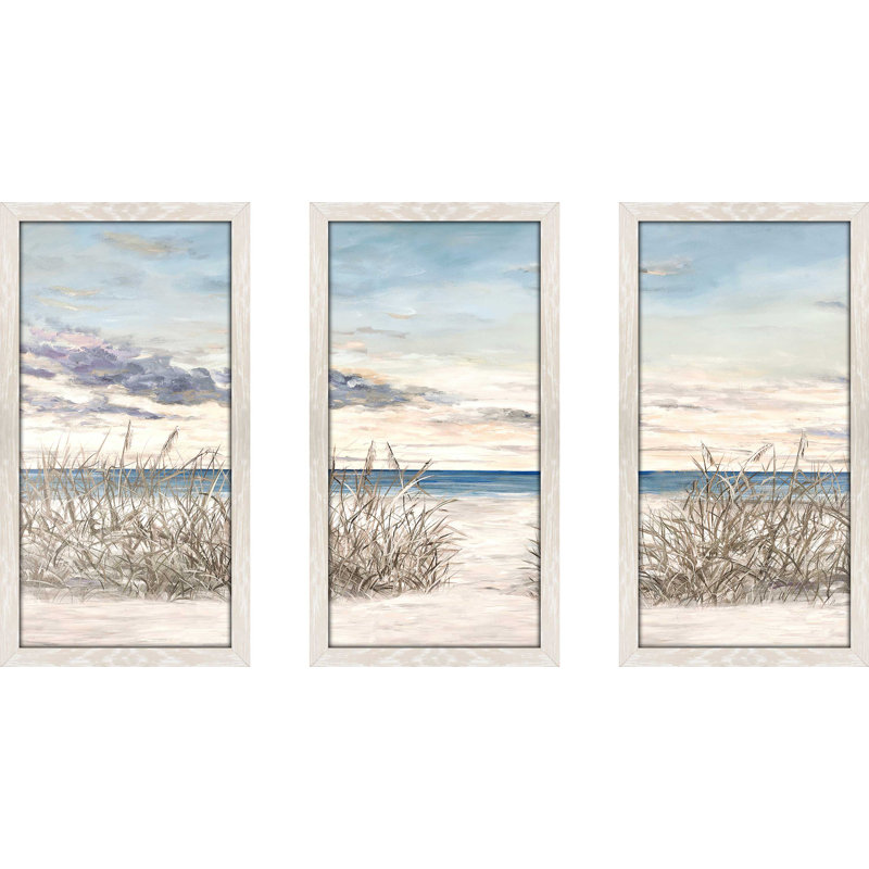 "Windy Beaches", reproduction sur acrylique 3 pièces, H 25,5 po x l 40,5 po x P 1 po