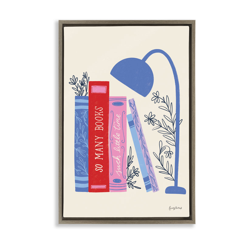 Cadre flottant «So Many Books Little Time», conception par Becky Thorns, H 25 po x l 17 po, Cadre flottant orme Montalcino