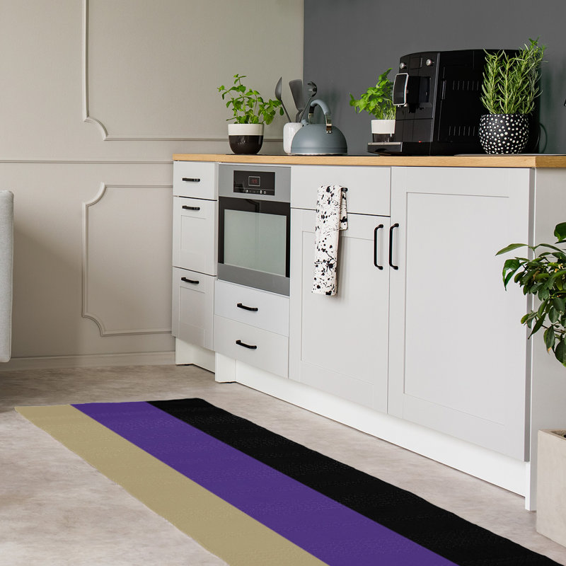 Tapis mauve/noir, Tapis de couloir 2 pi 6 po x 8 pi