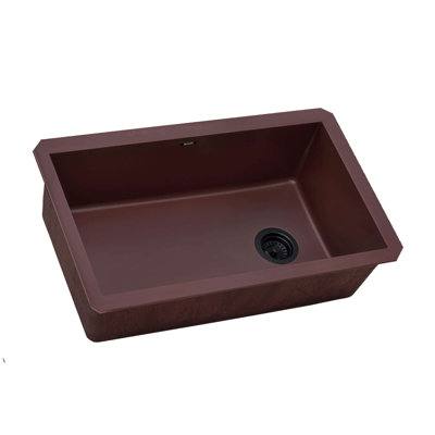 Ruvati 32 x 19 inch epiGranite Undermount Granite Composite Quartz Single Bowl Kitchen Sink - Carnelian Red -