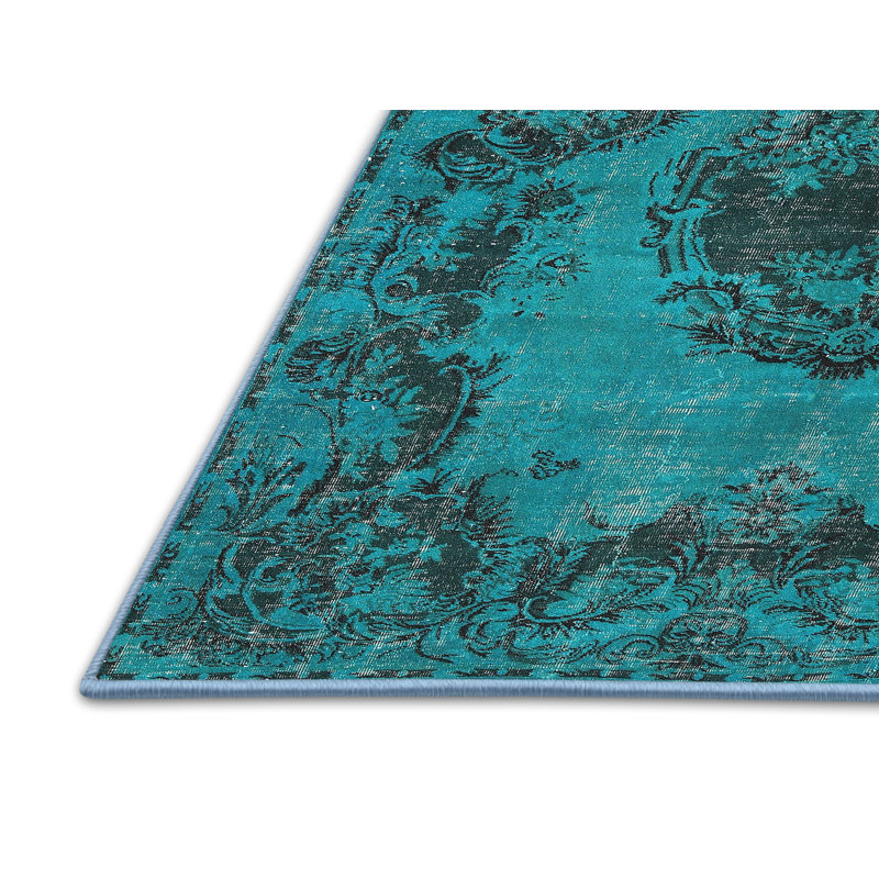 Tapis bleu/noir traditionnel Jennerstown, Rectangle 3 pi x 5 pi